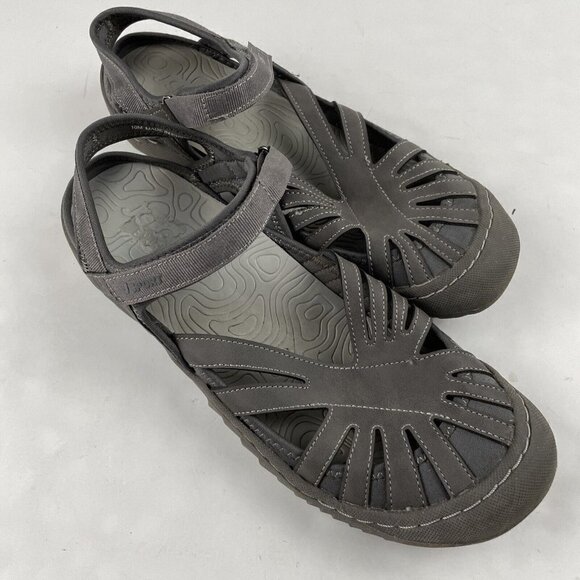 JSport by Jambu All Terra Traction Sandals Women’s 10M Brown Leather Adjustable - Picture 1 of 13